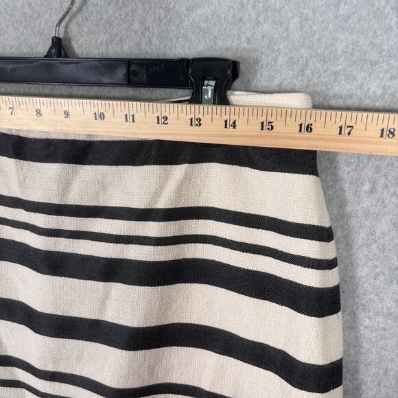 J Crew Skirt 10 Black Cream Pencil Textured Academia Secretary Neutrals Preppy - Picture 6 of 14
